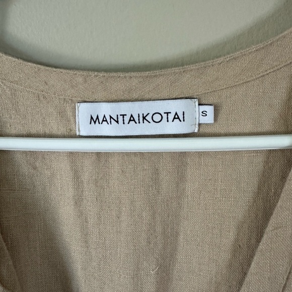 Mantaikotai Beige Lisbon Linen Wrap Dress Lisbon S - Picture 6 of 6